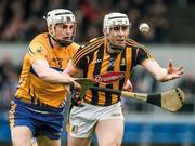 19 January 2017; Liam Blanchfield of Kilkenny in action against Conor Cleary of Clare during the Allianz Hurling League Division 1A Round 2 match between Clare and Kilkenny at Cusack Park in Ennis. Photo by Diarmuid Greene/Sportsfile This image may be reproduced free of charge when used in conjunction with a review of the book &quot;A Season of Sundays 2017&quot;. All other usage © SPORTSFILE