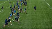 4 December 2017; The Leinster team warmup ahead of squad training at Donnybrook Stadium in Dublin. Photo by Ramsey Cardy/Sportsfile