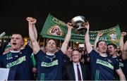 3 December 2017; Liam Mellows joint-captains David Collins, left, and Aonghus Callanan lift The Tom Callanan Cup after the Galway County Senior Hurling Championship Final match between Gort and Liam Mellows at Pearse Stadium in Galway. Photo by Piaras Ó Mídheach/Sportsfile