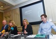 05 December 2017; In attendance at the OCI Strategic Plan 2017-2024 media briefing at Buswell's Hotel in Dublin are, from left, Lochlan Walsh, Executive Committee Member, Olympic Council of Ireland, Sarah O'Shea, Honorary General Secretary, Olympic Council of Ireland, President of the Olympic Council of Ireland Sarah Keane and Shane O'Connor, Chair of Athlete Commission, Olympic Council of Ireland. Photo by Ramsey Cardy/Sportsfile