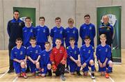 05 December 2017; Carndonagh Community School, Co. Donegal, boys team, prior to the FAI Post Primary Schools Futsal Finals at Waterford IT Indoor Arena in Waterford.  Photo by Seb Daly/Sportsfile