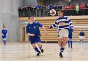 05 December 2017; Sam Norval of Good Counsel College, New Ross, Co. Wexford, in action against Jamie McKinney of Carndonagh Community School, Co. Donegal, during the FAI Post Primary Schools Futsal Finals at Waterford IT Indoor Arena in Waterford.  Photo by Seb Daly/Sportsfile