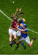 6 August 2017; Adrian Tuohy of Galway in action against Séamus Callanan, left, and John McGrath of Tipperary during the GAA Hurling All-Ireland Senior Championship Semi-Final match between Galway and Tipperary at Croke Park in Dublin. Photo by Daire Brennan/Sportsfile