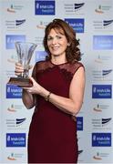 6 December 2017; Fiona Ní Chléirigh after collecting the U23 Athlete of the Year Award on behalf of her daughter, Síofra Cléirigh Buttner, during the Irish Life Health National Athletics Awards 2017 at Crowne Plaza in Santry, Dublin. Photo by Sam Barnes/Sportsfile