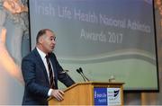 6 December 2017; Jim Dowdall, Managing Director at Irish Life Health, speaking during the Irish Life Health National Athletics Awards 2017 at Crowne Plaza in Santry, Dublin. Photo by Piaras Ó Mídheach/Sportsfile