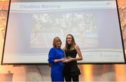 6 December 2017; Inspirational Performance on Irish Soil award winner Cliodhna Manning, right, is presented with her award by Moira Aston, Athletics Ireland, during the Irish Life Health National Athletics Awards 2017 at Crowne Plaza in Santry, Dublin. Photo by Piaras Ó Mídheach/Sportsfile