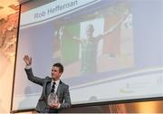 6 December 2017; Athlete of the Year Rob Heffernan acknowledges the crowd after accepting his award during the Irish Life Health National Athletics Awards 2017 at Crowne Plaza in Santry, Dublin. Photo by Piaras Ó Mídheach/Sportsfile