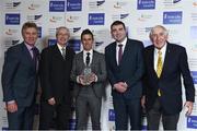 6 December 2017; In attendance during the Irish Life Health National Athletics Awards 2017 are , from left, 3-time Olympian Eamonn Coghlan, John Treacy, Chief Executive Officer, Irish Sports Council, Athlete of the Year Rob Heffernan, Minister of State at the Department of Transport, Tourism and Sport, Brendan Griffin T.D and Ronnie Delany, 1956 Olympic 1,500m Champion, at Crowne Plaza in Santry, Dublin. Photo by Sam Barnes/Sportsfile