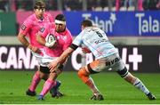 3 December 2017; Siegfried Fisihoi of Stade Francais is tackled by Donnacha Ryan of Racing 92 during the LNR Top 14 Rugby match between Stade Francais and Racing 92 at Stade Jean Boiun in Paris France. Photo by Dave Winter/Sportsfile