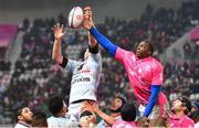 3 December 2017; Donnacha Ryan of Racing 92 contests a lineout with Sekou Macalou of Stade Francais during the LNR Top 14 Rugby match between Stade Francais and Racing 92 at Stade Jean Boiun in Paris France. Photo by Dave Winter/Sportsfile
