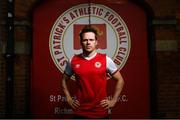 7 December 2017; Simon Madden poses for a portrait, at Richmond Park in Inchicore, after signing for St Patrick's Athletic's. Photo by Stephen McCarthy/Sportsfile