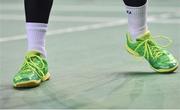 7 December 2017; A detailed view of the shoes of Nhat Nguyen of Ireland during his Badminton Irish Open Male Singles quarter-final match at the National Indoor Arena in Abbotstown, Dublin. Photo by David Fitzgerald/Sportsfile