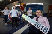 7 December 2017; John Fulham, president of Paralympics Ireland, with volunteers, from left, Jane Crowley, Lyndsey Rankin and Emma Heavin, with lifeguard Paul Bourke, during Para Swimming Allianz European Championships Volunteer Appeal at National Aquatic Centre in Dublin. Over 600 volunteers are needed for the Para Swimming Allianz European Championships that are being held at the National Aquatic Centre from August 13-19th 2018. Four-time Paralympian and current Paralympics Ireland President, John Fulham, urged supporters of swimming, sports and Paralympic sports to log on to www.paralympics.ie to volunteer their time.