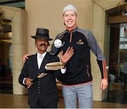 8 December 2017; Swissotel Merchant Court hotel employee 'Yana' with Kilkenny's Walter Walsh before Walter headed out to Saint Joseph's Institution International School as part of  a coaching session on the PwC All Star Tour 2017. Swissotel Merchant Court Singapore, Merchant Rd, Singapore. Photo by Ray McManus/Sportsfile