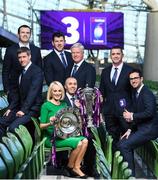 8 December 2017; TV3 announced it's presentation team and panel for it's coverage of the NatWest Six Nations 2018. The presentation team will be anchored by Joe Molloy. TV3’s panellists will include Ronan O’Gara, Shane Horgan, Shane Jennings and Matt Williams. Alan Quinlan will join Dave McIntyre as part of the commentary team. TV3 holds the exclusive rights to the NatWest Six Nations for the next four years. At a launch event held in the Aviva Stadium when TV3 introduced the presentation team and panel for its exclusive coverage of the NatWest Six Nations 2018, are clockwise, from left, Ronan O'Gara, Shane Jennings, Shane Horgan, Matt Williams, Alan Quinlan, presenter Joe Molloy, commentator Dave McIntyre, and pitchside reporter Sinead Kissane. Photo by Brendan Moran/Sportsfile