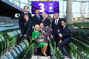 8 December 2017; TV3 announced it's presentation team and panel for it's coverage of the NatWest Six Nations 2018. The presentation team will be anchored by Joe Molloy. TV3’s panellists will include Ronan O’Gara, Shane Horgan, Shane Jennings and Matt Williams. Alan Quinlan will join Dave McIntyre as part of the commentary team. TV3 holds the exclusive rights to the NatWest Six Nations for the next four years. At a launch event held in the Aviva Stadium when TV3 introduced the presentation team and panel for its exclusive coverage of the NatWest Six Nations 2018, are clockwise, from left, Ronan O'Gara, Shane Jennings, Shane Horgan, Matt Williams, Alan Quinlan, presenter Joe Molloy, commentator Dave McIntyre, and pitchside reporter Sinead Kissane. Photo by Brendan Moran/Sportsfile