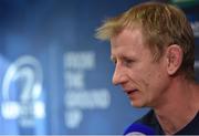 8 December 2017; Head coach Leo Cullen during a Leinster rugby press conference at Leinster Rugby Headquarters in Dublin. Photo by Seb Daly/Sportsfile