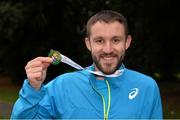 9 December 2017; Alex Wright of Leevale AC, Co Cork, with his winners medal after the Senior Men's event at the Irish Life Health National 20k Race Walking Championships at St Anne's Park in Raheny, Dublin. Photo by Piaras Ó Mídheach/Sportsfile