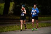 9 December 2017; Veronica Burke, of Ballinasloe Athletic Club, Co Galway, first place finisher, left, and Kate Veale, of West Waterford AC, second place finisher, during the Senior Women's event of the Irish Life Health National 20k Race Walking Championships at St Anne's Park in Raheny, Dublin. Photo by Piaras Ó Mídheach/Sportsfile