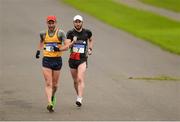 9 December 2017; Alex Wright of Leevale Athletic Club, Co Cork, first place finisher, left, and Cian McManamon of Westport Athletic Club, Co Mayo, second place finisher, during the Senior Men's event of the Irish Life Health National 20k Race Walking Championships at St Anne's Park in Raheny, Dublin. Photo by Piaras Ó Mídheach/Sportsfile