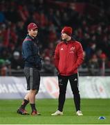 9 December 2017; Tyler Bletendaal, left, and Keith Earls prior to the European Rugby Champions Cup Pool 4 Round 3 match between Munster and Leicester Tigers at Thomond Park in Limerick. Photo by Diarmuid Greene/Sportsfile
