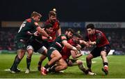 9 December 2017; Sam Arnold of Munster is tackled by Adam Thompstone of Leicester Tigers during the European Rugby Champions Cup Pool 4 Round 3 match between Munster and Leicester Tigers at Thomond Park in Limerick. Photo by Stephen McCarthy/Sportsfile