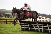 10 December 2017; Getabird, with Paul Townend up, jump the last on their way to winning the Corinthian Restaurant On Sale Now Maiden Hurdle at Punchestown Racecourse in Naas, Co Kildare. Photo by Cody Glenn/Sportsfile