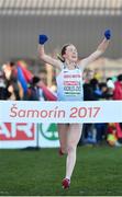 10 December 2017; Harriet Knowles-Jones of Great Britain crosses the finish line to win the 20 Women's eventevent during the European Cross Country Championships 2017 at Samorin in Slovakia. Photo by Sam Barnes/Sportsfile