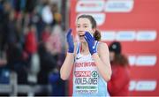 10 December 2017; Harriet Knowles-Jones of Great Britain reacts after winning the U20 Women's event during the European Cross Country Championships 2017 at Samorin in Slovakia. Photo by Sam Barnes/Sportsfile