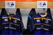 10 December 2017; The jerseys of Devin Toner, left, and Scott Fardy of Leinster in the dressing room prior to the European Rugby Champions Cup Pool 3 Round 3 match between Exeter Chiefs and Leinster at Sandy Park in Exeter, England.  Photo by Brendan Moran/Sportsfile