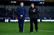 10 December 2017; Leinster head coach Leo Cullen, left, and Exeter Chiefs head coach Rob Baxter prior to the European Rugby Champions Cup Pool 3 Round 3 match between Exeter Chiefs and Leinster at Sandy Park in Exeter, England.  Photo by Brendan Moran/Sportsfile