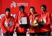 10 December 2017; The Turkey Senior Women's team with their bronze medals following the Senior Women's event during the European Cross Country Championships 2017 at Samorin in Slovakia. Photo by Sam Barnes/Sportsfile