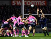 10 December 2017; Jack Conan of Leinster attempts to block a kick from Nic White of Exeter Chiefs during the European Rugby Champions Cup Pool 3 Round 3 match between Exeter Chiefs and Leinster at Sandy Park in Exeter, England. Photo by Brendan Moran/Sportsfile