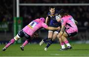 10 December 2017; Jonathan Sexton of Leinster in action against Thomas Waldrom, left, and Harry Williams of Exeter Chiefs during the European Rugby Champions Cup Pool 3 Round 3 match between Exeter Chiefs and Leinster at Sandy Park in Exeter, England. Photo by Brendan Moran/Sportsfile