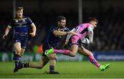 10 December 2017; Henry Slade of Exeter Chiefs tackled by Robbie Henshaw of Leinster during the European Rugby Champions Cup Pool 3 Round 3 match between Exeter Chiefs and Leinster at Sandy Park in Exeter, England. Photo by Brendan Moran/Sportsfile