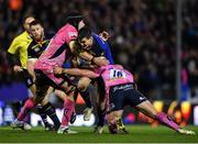 10 December 2017; Jonathan Sexton of Leinster is tackled by Jack Yeandle and Mitch Lees of Exeter Chiefs during the European Rugby Champions Cup Pool 3 Round 3 match between Exeter Chiefs and Leinster at Sandy Park in Exeter, England. Photo by Brendan Moran/Sportsfile