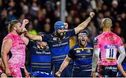 10 December 2017; Scott Fardy of Leinster, left, celebrates with teammate Fergus McFadden after their side's second try during the European Rugby Champions Cup Pool 3 Round 3 match between Exeter Chiefs and Leinster at Sandy Park in Exeter, England. Photo by Brendan Moran/Sportsfile