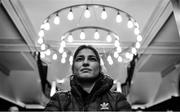 11 December 2017; (EDITOR'S NOTE: Image has been converted to black & white) Katie Taylor poses for a portrait following a press conference at the Courthouse Hotel, in Shoreditch, London, ahead of her WBA Lightweight World Title fight against Jessica McCaskill. Photo by Stephen McCarthy/Sportsfile