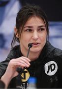 11 December 2017; Katie Taylor during a press conference at the Courthouse Hotel, in Shoreditch, London, ahead of her WBA Lightweight World Title fight against Jessica McCaskill. Photo by Stephen McCarthy/Sportsfile