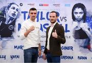 11 December 2017; Jake Ball, left, and Miles Shinkwin during a press conference at the Courthouse Hotel, in Shoreditch, London, ahead of his undercard bout at York Hall. Photo by Stephen McCarthy/Sportsfile
