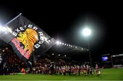 10 December 2017; A view of an Exeter Chiefs flag prior to the European Rugby Champions Cup Pool 3 Round 3 match between Exeter Chiefs and Leinster at Sandy Park in Exeter, England. Photo by Brendan Moran/Sportsfile