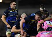 10 December 2017; Jack Conan of Leinster encourages his team-mates as they prepare to engage in a scrum during the European Rugby Champions Cup Pool 3 Round 3 match between Exeter Chiefs and Leinster at Sandy Park in Exeter, England. Photo by Brendan Moran/Sportsfile