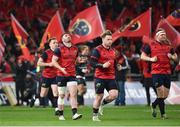 9 December 2017; Munster players, from left, Rory Scannell, Sam Arnold, Chris Cloete, and Stephen Archer make their way out for the European Rugby Champions Cup Pool 4 Round 3 match between Munster and Leicester Tigers at Thomond Park in Limerick. Photo by Diarmuid Greene/Sportsfile