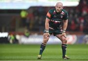 9 December 2017; Dan Cole of Leicester Tigers during the European Rugby Champions Cup Pool 4 Round 3 match between Munster and Leicester Tigers at Thomond Park in Limerick. Photo by Diarmuid Greene/Sportsfile