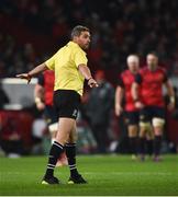 9 December 2017; Referee Jérôme Garcès during the European Rugby Champions Cup Pool 4 Round 3 match between Munster and Leicester Tigers at Thomond Park in Limerick. Photo by Diarmuid Greene/Sportsfile