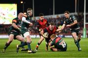 9 December 2017; Dave Kilcoyne of Munster is tackled by Tom Youngs of Leicester Tigers during the European Rugby Champions Cup Pool 4 Round 3 match between Munster and Leicester Tigers at Thomond Park in Limerick. Photo by Diarmuid Greene/Sportsfile