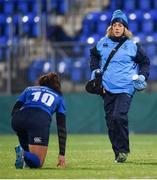 9 December 2017; Leinster physio Niamh Connolly with Sene Naoupu during the Women's Interprovincial Series match between Leinster and Connacht at Donnybrook Stadium in Dublin. Photo by David Fitzgerald/Sportsfile