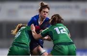 9 December 2017; Meg Kendall of Leinster is tackled by Grainne Egan, left, and Jane O'Neill of Connacht during the Women's Interprovincial Series match between Leinster and Connacht at Donnybrook Stadium in Dublin. Photo by David Fitzgerald/Sportsfile
