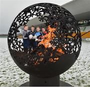 12 December 2017; Jonny Cooper of Dublin with, from left, Alan Mulhall of Offaly, Kevin Feely of Kildare, and Sean Gannon of Carlow at the launch of the Bord na Móna Leinster GAA series at Bord na Móna O'Connor Park, Tullamore, Co Offaly. The Bord na Móna Leinster Series comprises of the Bord na Móna O’Byrne Cup, Bord na Móna Walsh Cup and the Bord na Móna Kehoe Cup. Photo by Matt Browne/Sportsfile