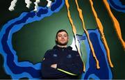 12 December 2017; Robbie Henshaw poses for a portrait after a Leinster rugby press conference at UCD in Dublin. Photo by Brendan Moran/Sportsfile